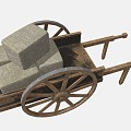 Chinese Wooden Car Trolley Plank Car 3d model