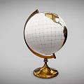 Elegant Gold Globe with Detailed Continents and Shiny Base for Desktop Decor