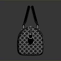 Classic Gray Handbag Featuring Black Handle Hexagonal Pattern And Metal Hardware Accents 3d model