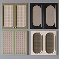 Modern Wardrobe Doors With Rattan Design And Oval Panels In Neutral Tones