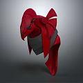 Red Battle Armor Helmet With Black Accents And Tactical Design Elements