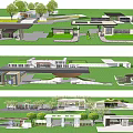 Modern Architectural Entrance Gate Design With Landscaping Trees And Courtyard Spaces