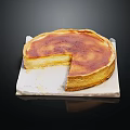 Delicious Creamy Cheesecake With Caramelized Top And A Slice Removed On White Paper