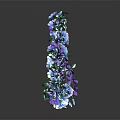 Decorative Circular Wreath With Blue Purple Flowers Green Leaves For Home Decoration