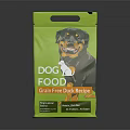 Grain Free Duck Recipe Dog Food with Rottweiler Image in Green Packaging