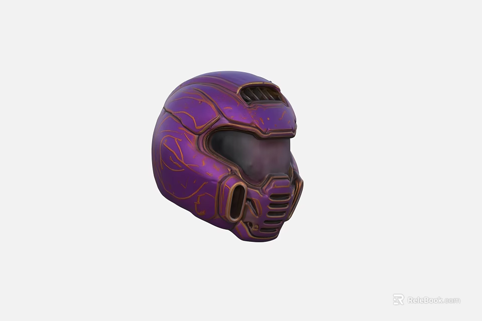 Stylish Purple Hat With Intricate Patterns And Visor Design Details 3d model 