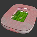 Modern Football Stadium Design Featuring Green Turf And White Seating Areas