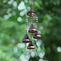 Hanging Decorative Ornament Set With Copper Bells And Colorful Beads For Outdoor Garden
