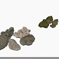 Natural Stone And Wood Pieces With Diverse Textures Shapes And Colors
