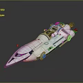 Futuristic White Sci Fi Spaceship With Streamlined Design And Cockpit 3d model