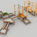 Fun Playground Equipment With Modular Slides Climbing Frames Tracks And Platforms 3d model
