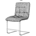 Modern Black Leather Office Chair With Diamond Stitching And Metal Frame Design