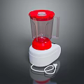 Blender With Red Lid Transparent Jar And White Base Power Cord