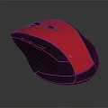 Red And Black Ergonomic Computer Mouse With Modern Design For Electronic Devices 3d model