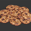 Stacked Fresh Chocolate Chip Cookies With Melty Chocolate Chunks And Golden Brown Edges