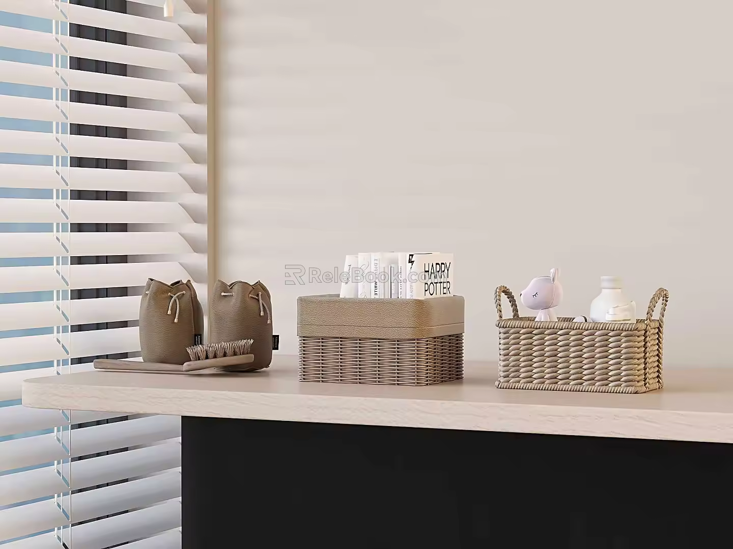 Modern Storage Frame Book Doll Rattan Frame 3d model