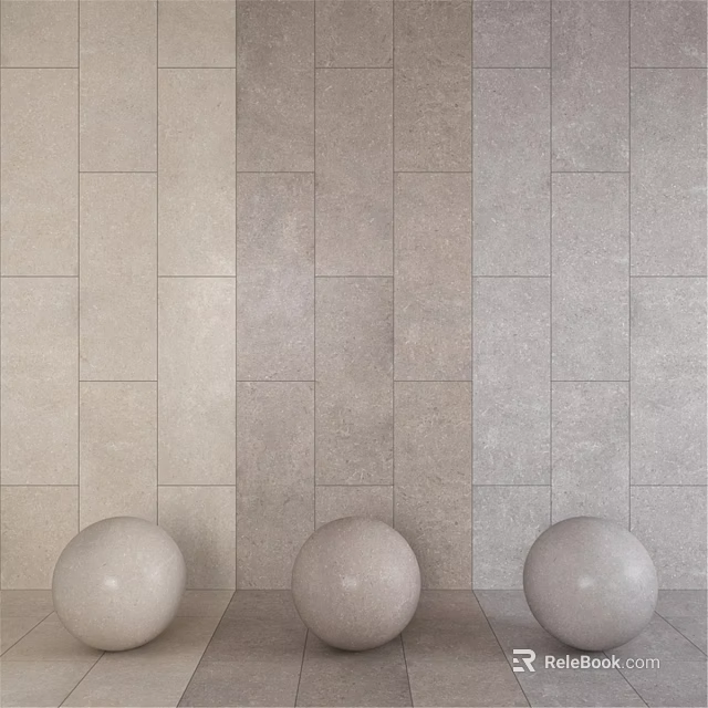 Different Colored Tile Components For Interior Wall Design With Spherical Decorations 3d model 
