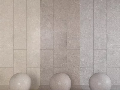 Different Colored Tile Components For Interior Wall Design With Spherical Decorations 3d model