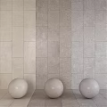 Different Colored Tile Components For Interior Wall Design With Spherical Decorations