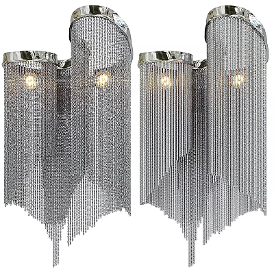 Modern Silver Chain Fringe Wall Lights With Elegant Design For Interior Use 3d model