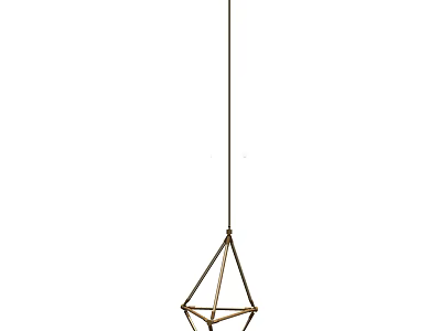 Geometric Gold Metal Pendant Light Modern Minimalist Hanging Interior Design 3d model