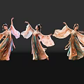 Ancient Game Movie Female Characters In Flowing Traditional Robes Dancing Gracefully