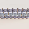 Elegant Decorative Ceiling Drapery With Blue And White Patterned Panels Arranged Neatly 3d model