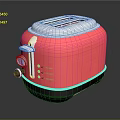 Pink Toaster Electric Kitchen Appliance With Stainless Steel Top And Control Knobs