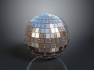 Decorative Mirror Disco Ball Lighting Fixture With Shiny Reflective Surface For Interior Party Decor 3d model