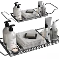 Bathroom Accessories Organizer With Metal Wire Rack Towel Soap Dish And Toiletries Bottles