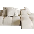 Modern Beige Modular Sectional Sofa With Soft Fabric Cushions And Decorative Pillows