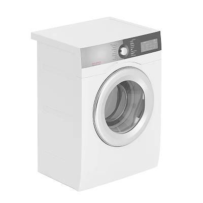 White Front Loading Washing Machine With Digital Control Panel And Sleek Design 3d model