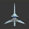 Knight In Shiny Armor Riding Silver Dragon With Spear And Large Wings