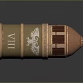 Artillery Shell Weapon With Copper Finish Engraved Eagle Emblem And Military Style Design Details