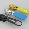 F-bro Zipper Pulls In Gold Blue And Black Colors With Brand Logo Design
