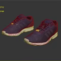 Blue Mesh Sports Shoes With Three Stripes White Soles And Yellow Accents