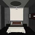 Luxurious SPA Sauna Interior With Comfortable Beds Decorative Artworks And Modern Lighting