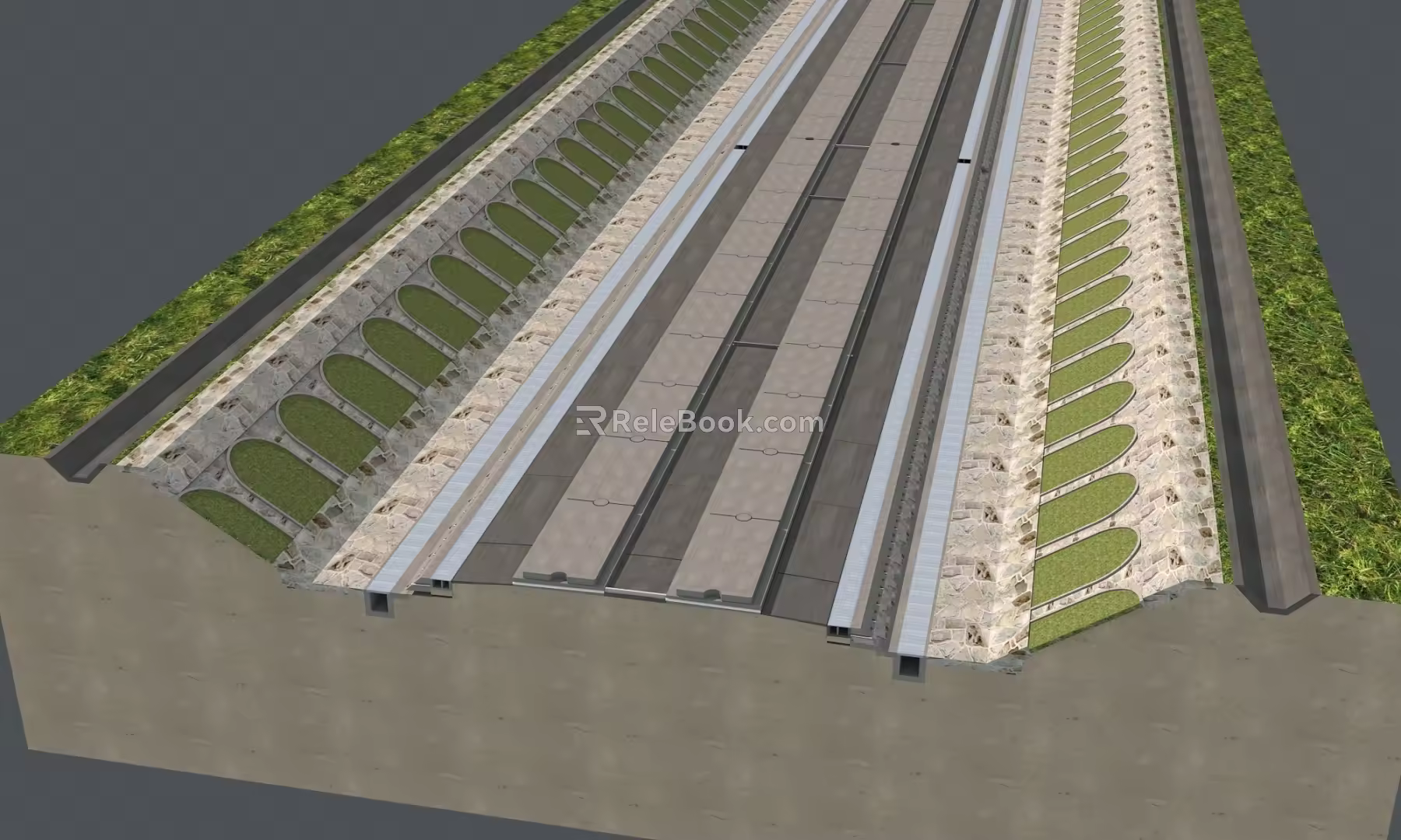Cutting high-speed rail 3d model