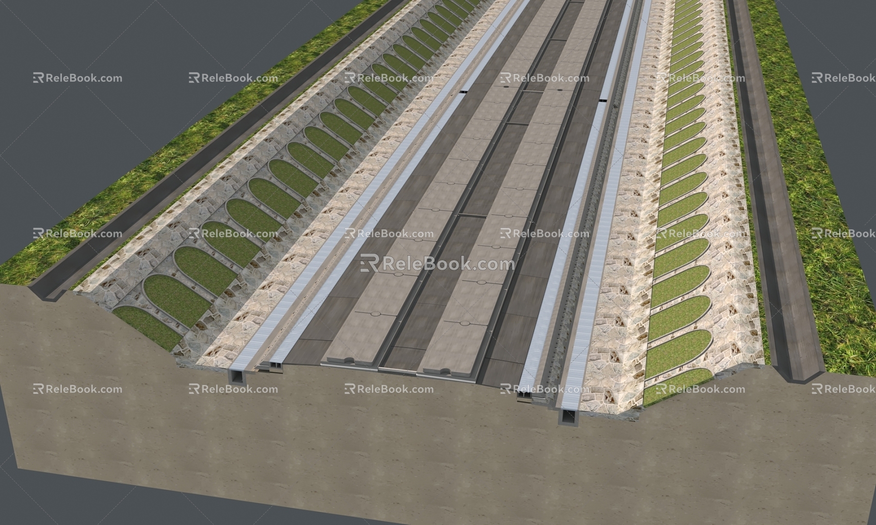 Cutting high-speed rail 3d model