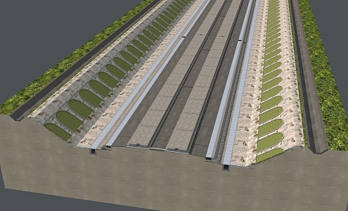 Cutting high-speed rail 3d model