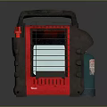 Portable Red And Gray Gas Heater With Green Cylinder Daily Use Appliance