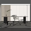 Study Desk Bookshelf 3d model
