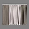 Modern curtain gauze curtain solid color 3d model