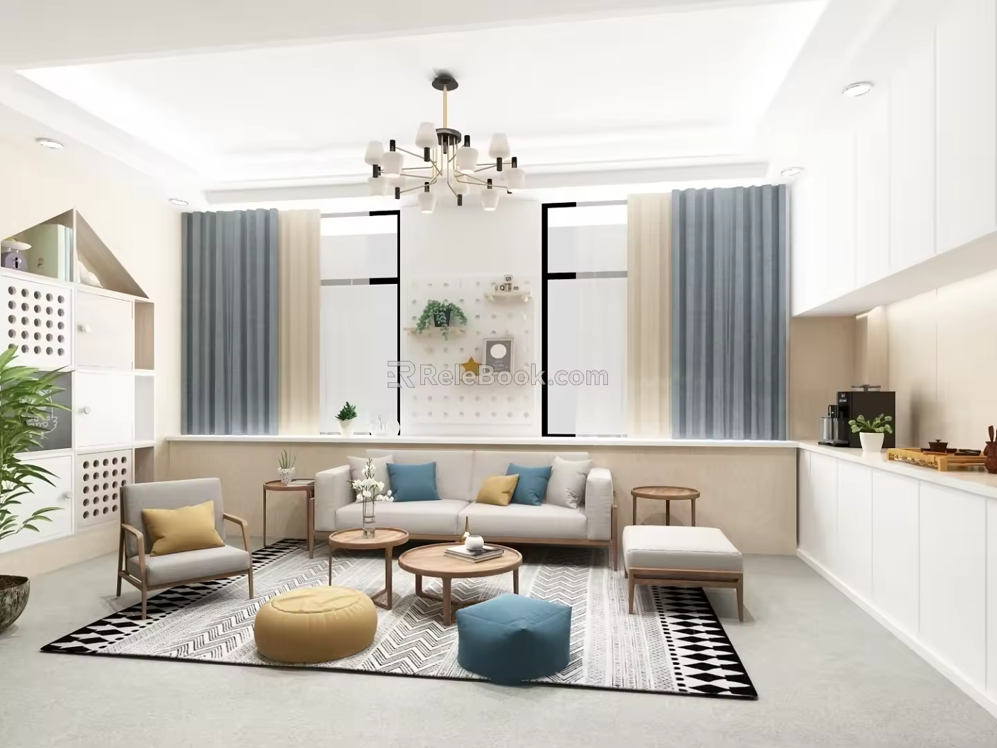 Modern reception area 3d model