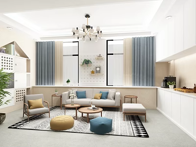 Modern reception area 3d model
