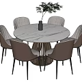 Modern Dining Table and Chair Combination 3d model