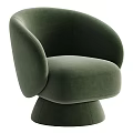 Elegant Brown Velvet Accent Chair With Curved Arms And Rounded Modern Design