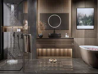 Modern Bathroom Home Toilet Washstand Basin Shower Bath 3d model