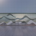 Modern Feature Wall Design With Wavy Patterns And Textured Panels 3d model