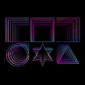 Abstract Geometric Commercial Display Equipment With Colorful Gradient Lines And Shapes